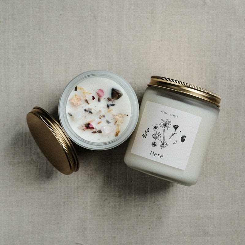 喜悦 爱 | 草药能量蜡烛 爱神玫瑰 - 蜡烛/烛台 - 蜡 粉红色