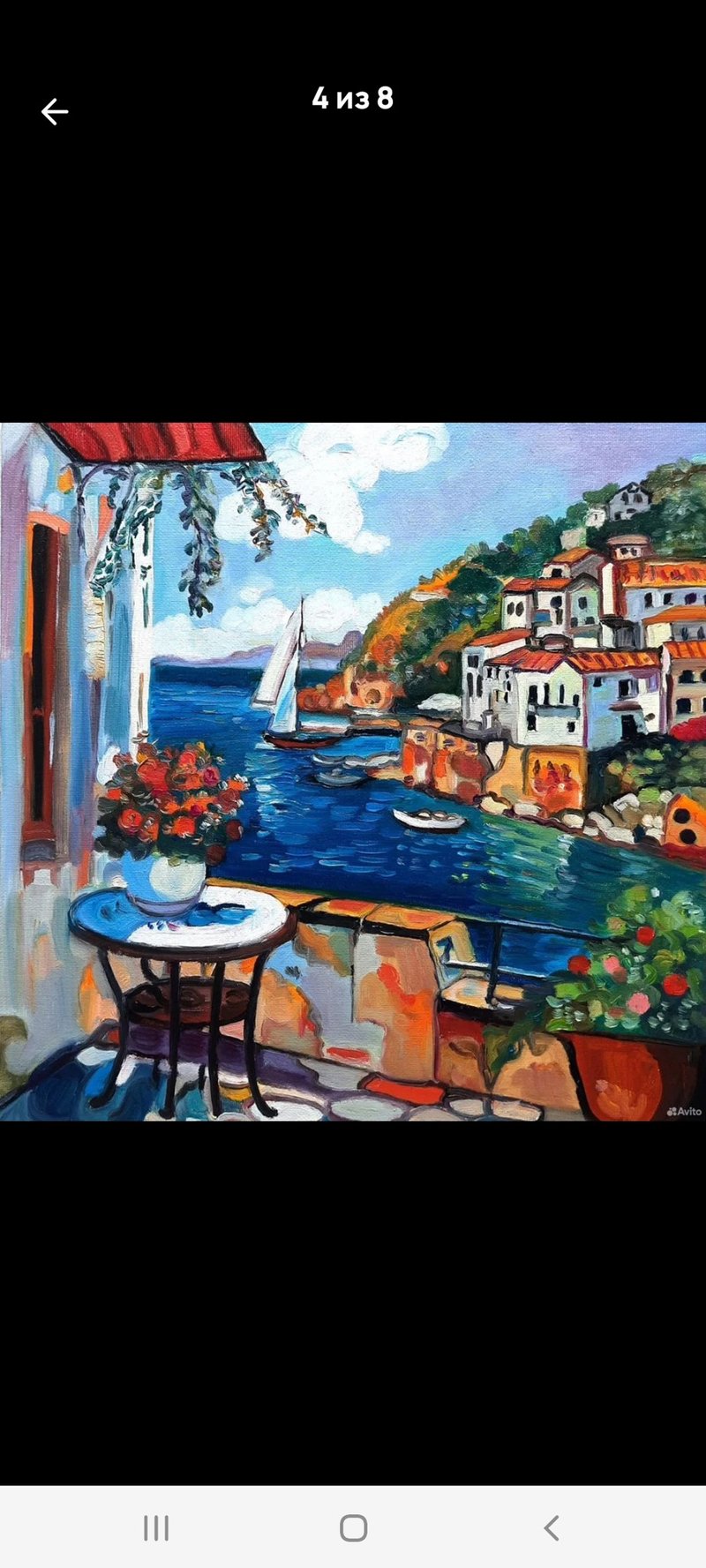 帆船画 风景画 原创艺术 油画 画布油画 30x30厘米 - 墙贴/壁贴 - 其他材质 