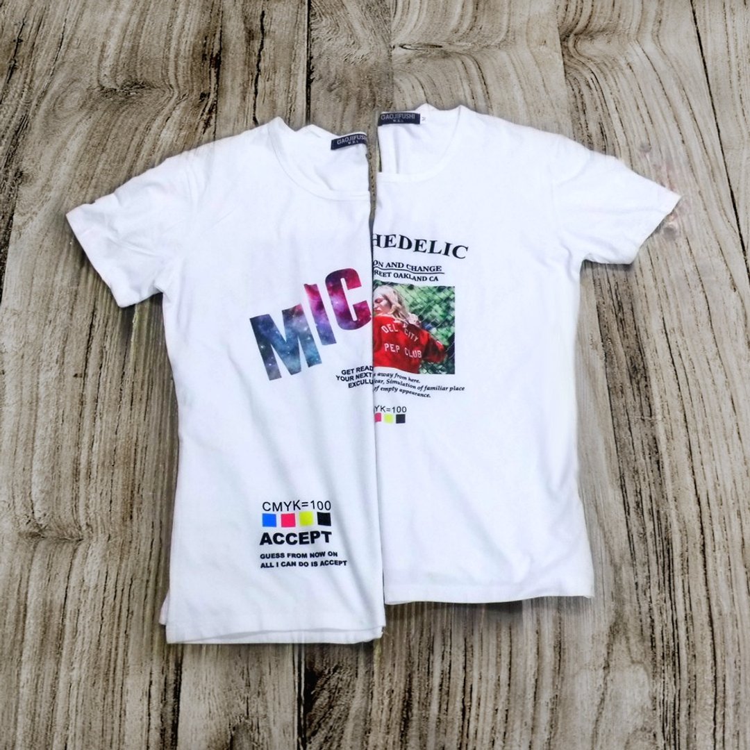 定制化 T恤 短袖白色T-Shirt 一件就能订做 中性款 男女可穿 - 中性连帽卫衣/T 恤 - 其他材质 