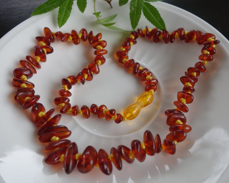 琥珀 波罗的海 天然金珀项链16.8克 蜜蜡 Baltic Amber Necklace - 项链 - 半宝石 红色
