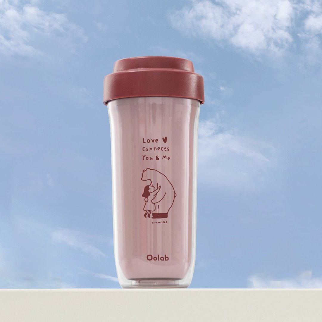 美好森活系列 可拆双层布丁杯720ML【 相亲相爱款-赤酒红】 - 水瓶/水壶 - 塑料 