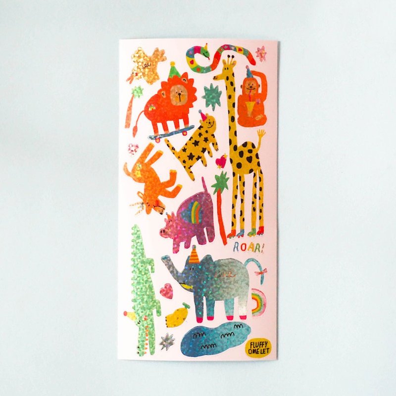 动物园全息贴纸 - 贴纸 - 纸 多色