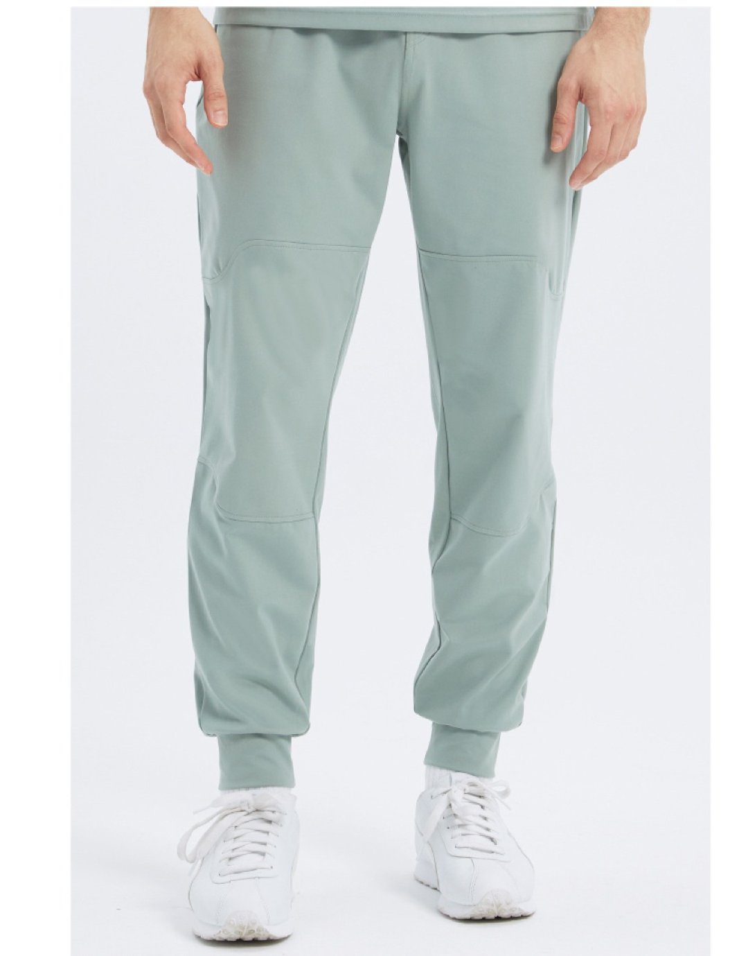 不可退换 /Sportswear剪裁束口长裤-灰绿 - 男士长裤 - 聚酯纤维 绿色