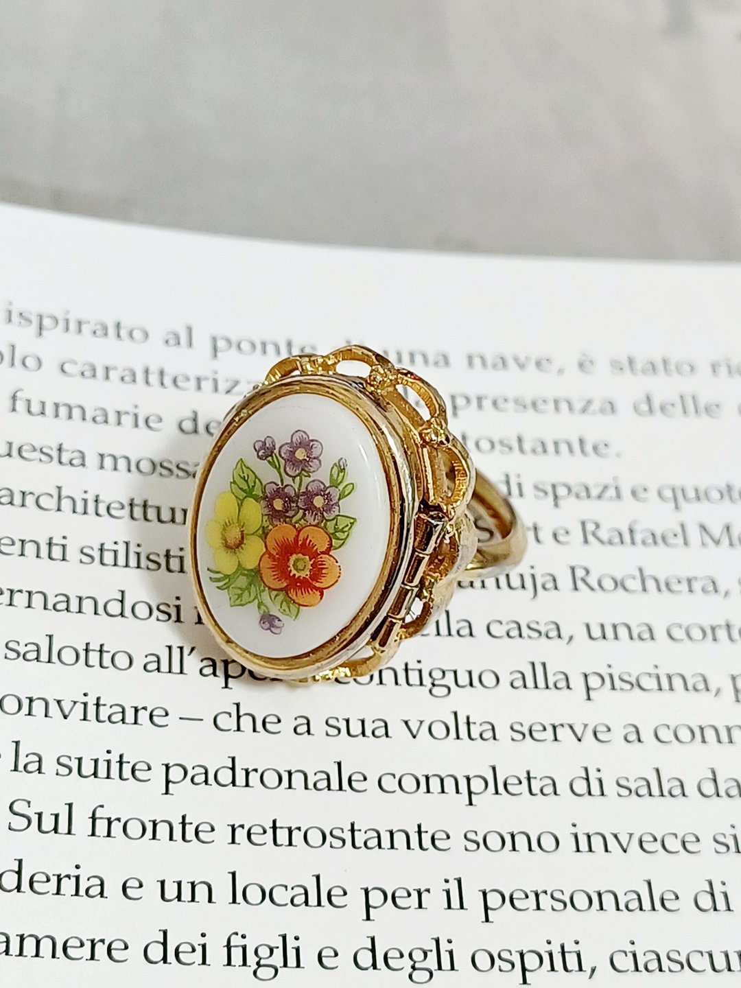 vintage jewelry  AVON  法式陶瓷小盒 戒指 - 戒指 - 其他金属 