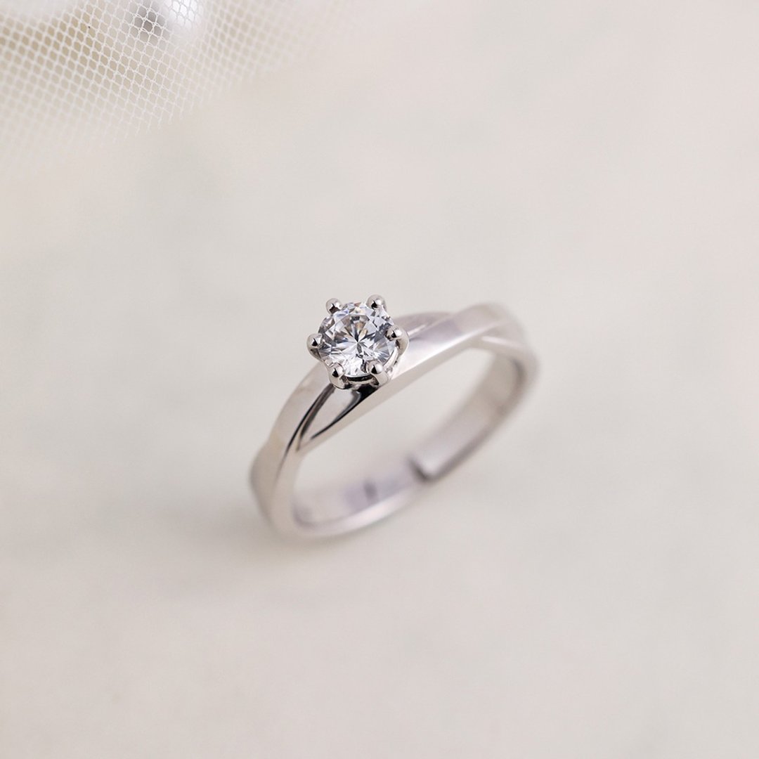 【单钻戒】独立空间 手作求婚戒 - 默契 编织单钻戒 925 银 - 金工/饰品 - 银 