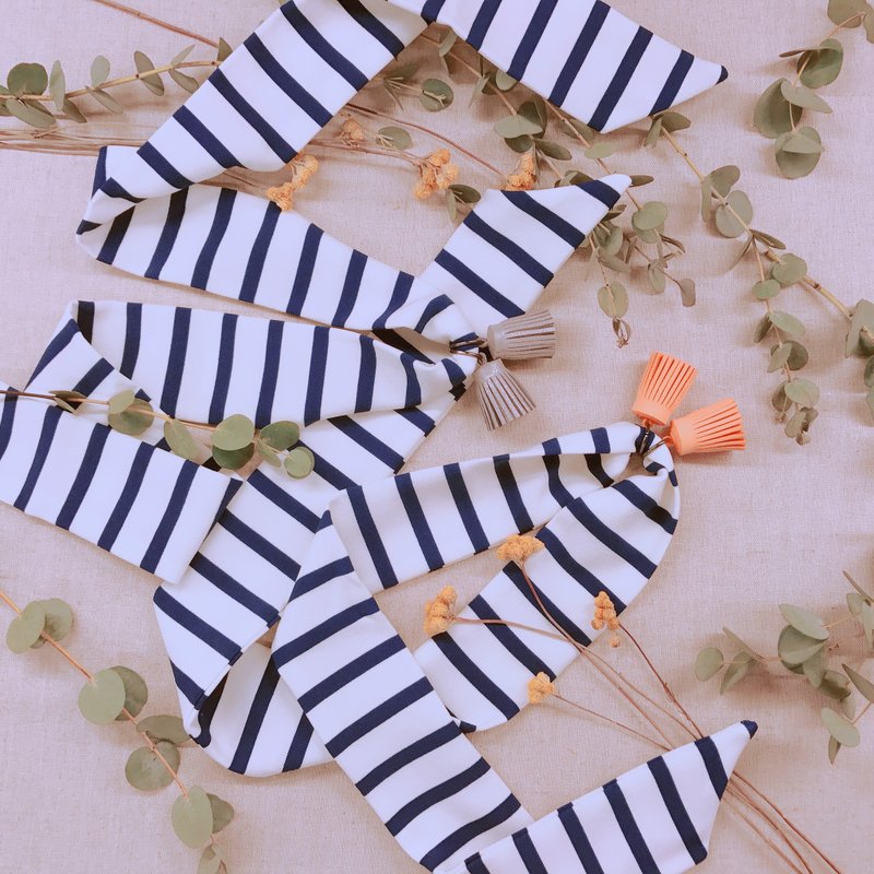 流苏项链 / 亲爱的条纹控 ( 2色 ) - 项链 - 聚酯纤维 蓝色