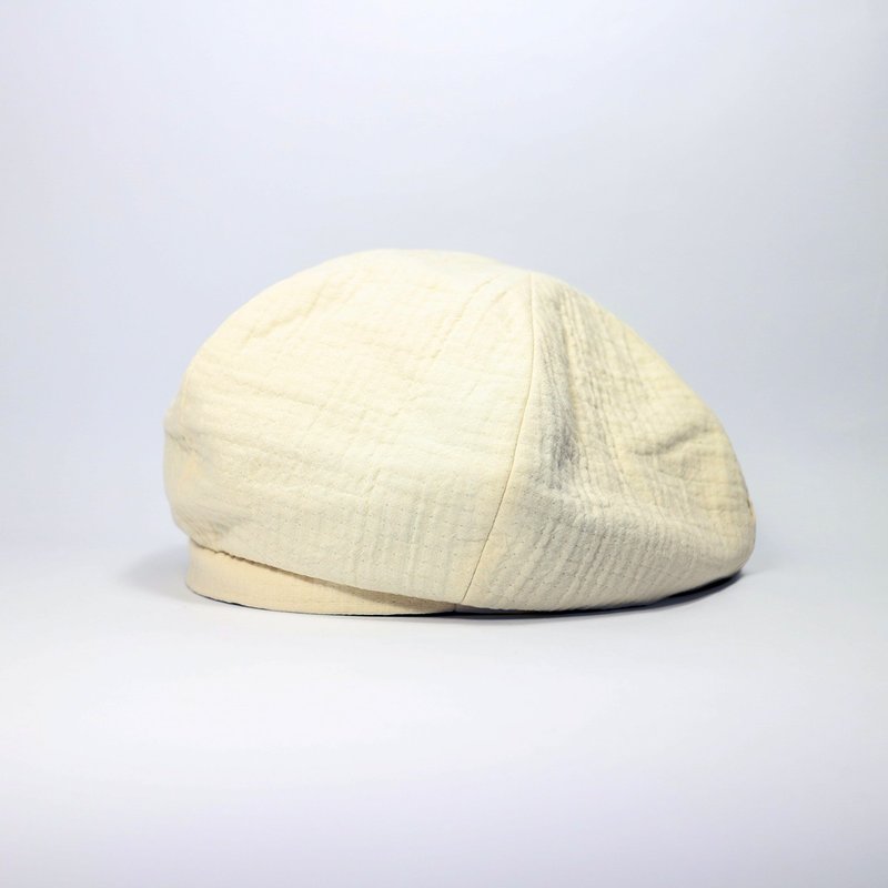 JOJA / 贝蕾 / 厚泡泡绵纱 / 米 - 帽子 - 棉．麻 白色