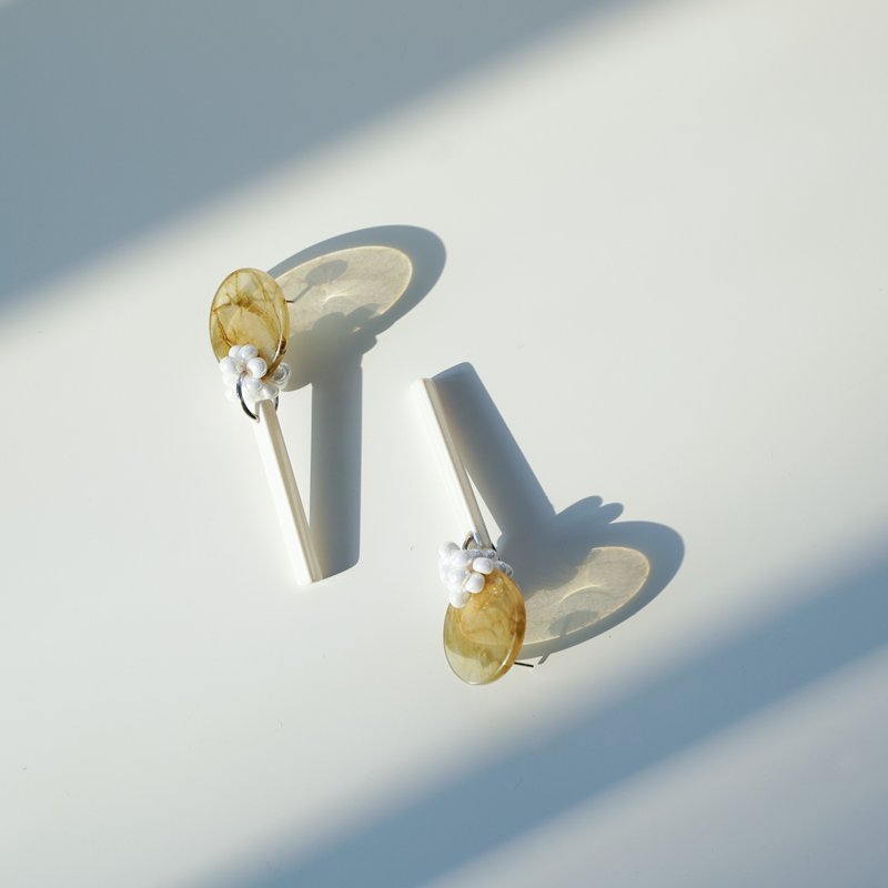 耳 饰 ピアス / イヤリング : no.355 - 耳环/耳夹 - 压克力 咖啡色