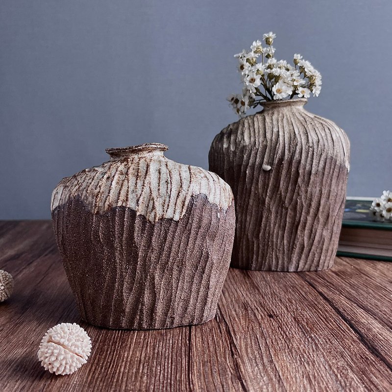 沼泽橄榄野花瓶 - 花瓶/陶器 - 陶 咖啡色