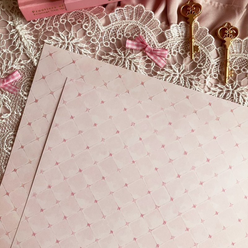 绗缝设计纸 - 纸盒/包装盒 - 纸 粉红色