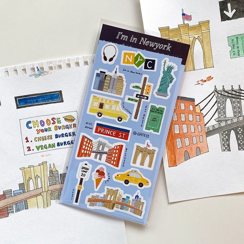纽约日常生活 - 贴纸 - 纸 多色