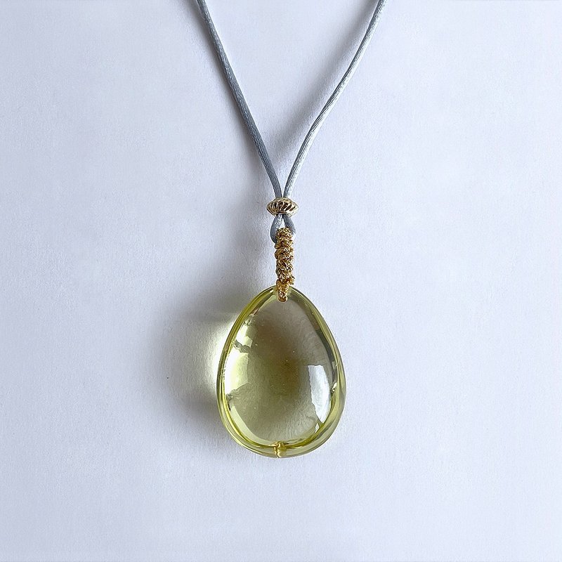 宝石系 天然矿石 柠檬晶 项链 - 项链 - 宝石 黄色