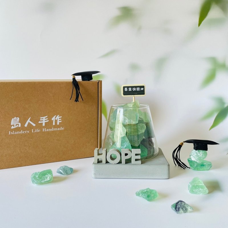 能量扩香水晶山【绿萤石的创造与成长】水晶礼盒-(水泥字要加购) - 香薰/精油/线香 - 水晶 绿色