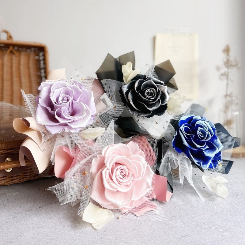 皇家厄尔瓜多单只永生玫瑰 | 银河主题系列 情人节 七夕 永生花 - 干燥花/捧花 - 植物．花 