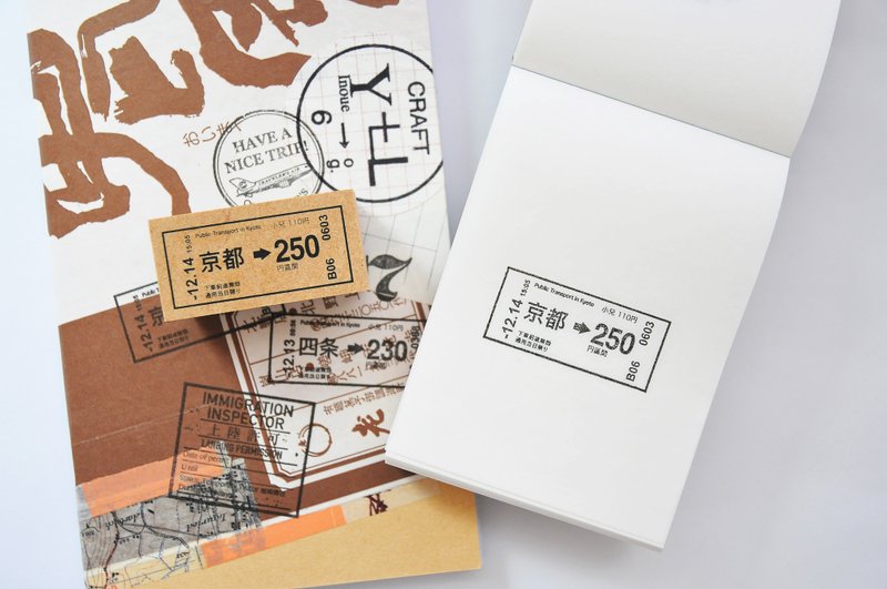 Love Travel旅行手帐印章（地铁车票＿京都） - 印章/印台 - 木头 咖啡色