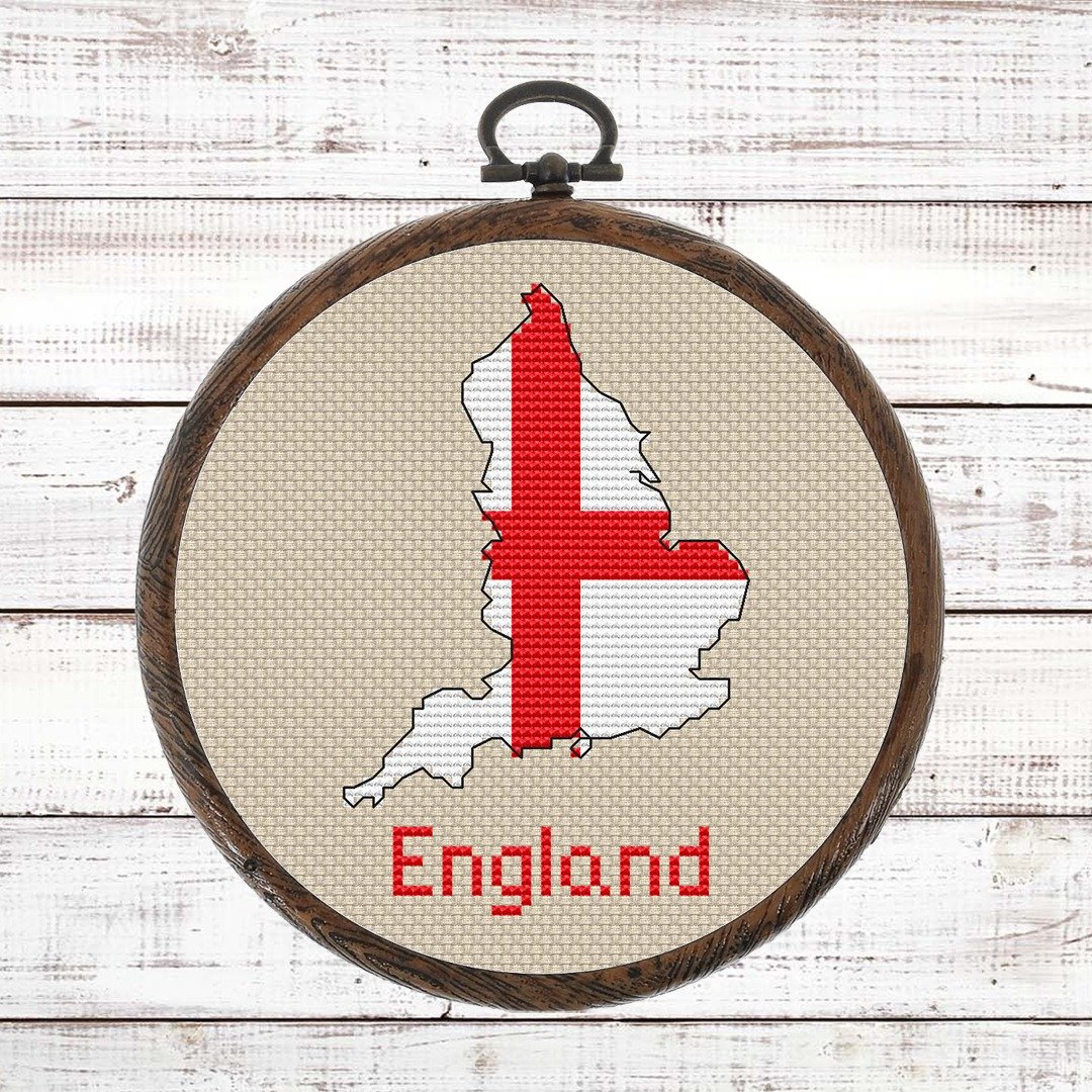 英国地图十字绣图案现代，英国国旗 Xstitch PDF - 手工艺教程/工具书 - 其他材质 