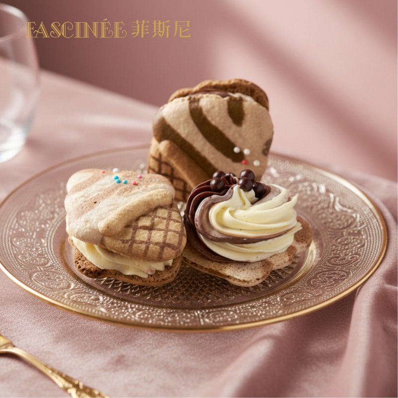 巧克力霜淇淋 马卡龙 - 蛋糕/甜点 - 新鲜食材 橘色