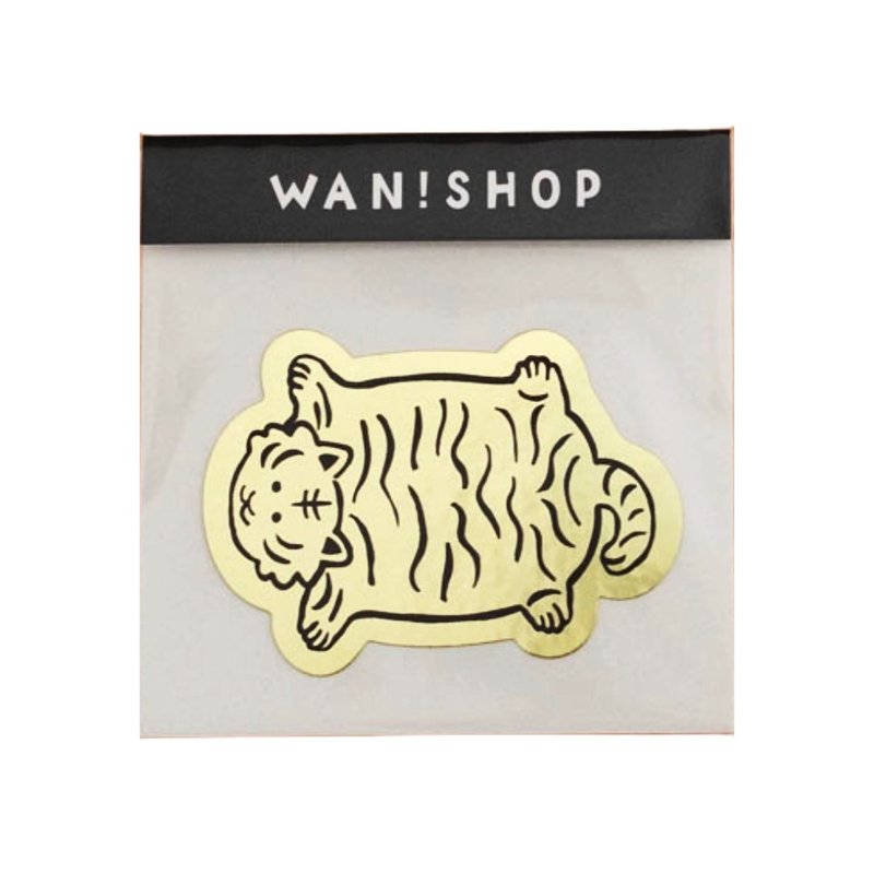 【贴纸】虎纹插画【sticker】 - 贴纸 - 纸 金色