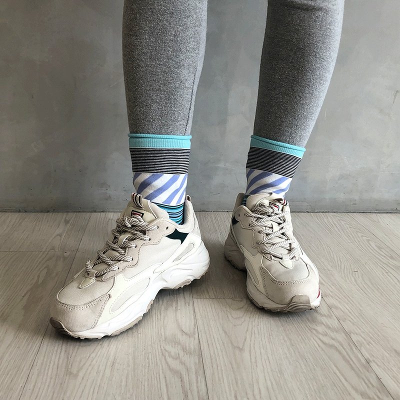 理发厅/浅紫(M)-MIT设计中筒袜 - 袜子 - 棉．麻 紫色