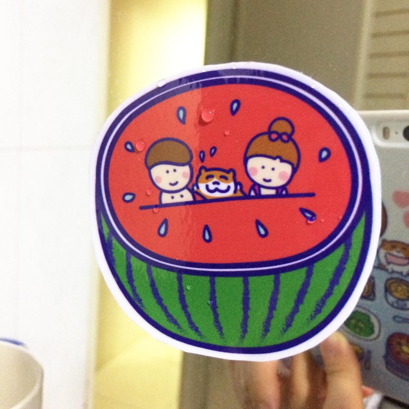 西瓜の防水贴纸 (M) 行李箱 安全帽 适用 Waterproof stickers Wa - 贴纸 - 防水材质 