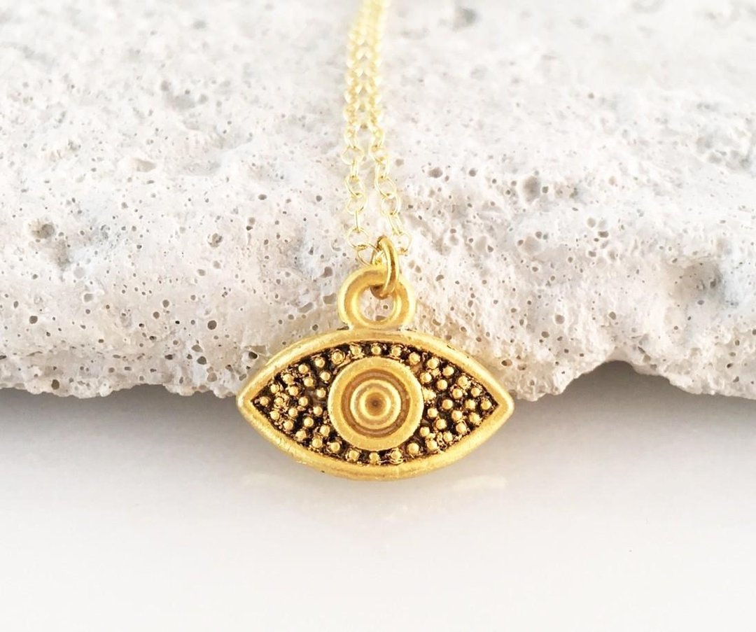 Evil Eye ◆ Evil Eye Amulet ◆ K14GF Chain Pendant - 项链 - 其他金属 金色