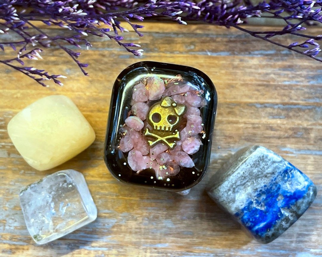可爱粉红骷髅头奥刚随身盘 | 散发爱的力量 | 护身符 - 其他 - 水晶 粉红色
