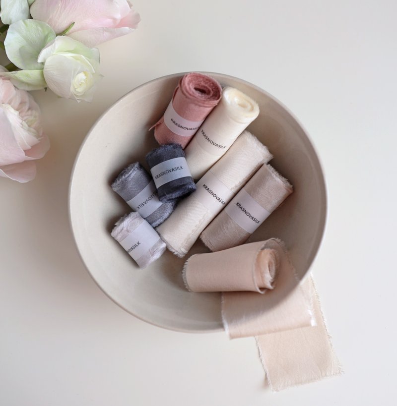 Silk Ribbon Bundle | Chic Neutrals | Set of 8 (Worth Over 100 USD) - 包装材料 - 丝．绢 多色