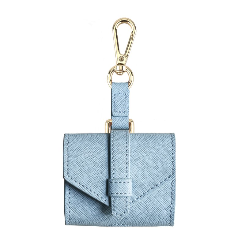 定制化礼物 AirPods Pro/AirPods 3 皮革耳机保护套 - 天蓝色 - 耳机收纳 - 真皮 蓝色