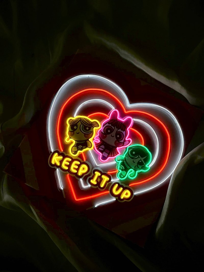 会发光的无框画| 底图及发光灯线定制化|飞天小女警 - 订制画像 - 木头 