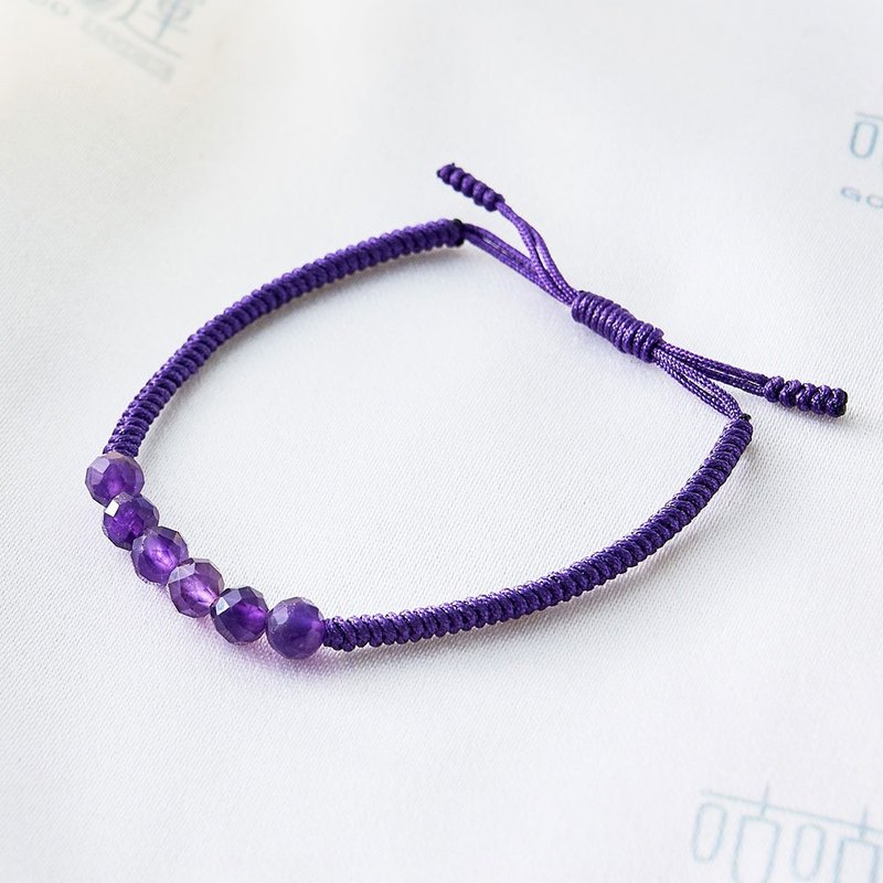 紫水晶-平安金刚结手绳(含开光)贵人运-开智慧、学习力、创造力 - 手链/手环 - 宝石 紫色
