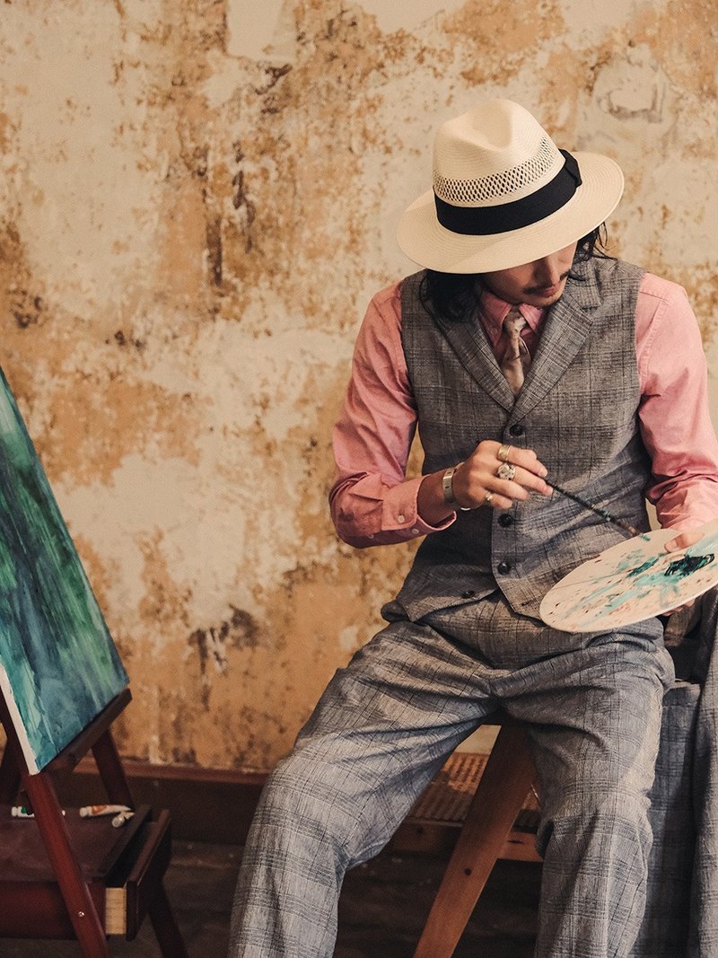 SOARIN英伦复古威尔士格纹西装马甲(2422B65) - 男装背心 - 棉．麻 灰色