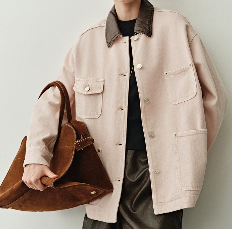 【土耳其进口】 简约风/巴恩风牛仔外套/复古拼皮牛仔夹克衬衫 - 女装休闲/机能外套 - 棉．麻 多色