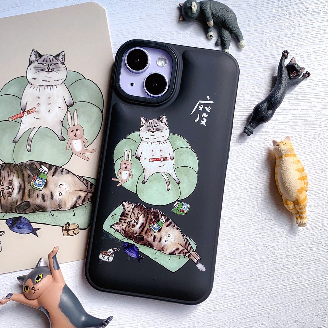 废猫人生 - iPhone 手机壳 (全软壳) - 手机壳/手机套 - 塑料 黑色