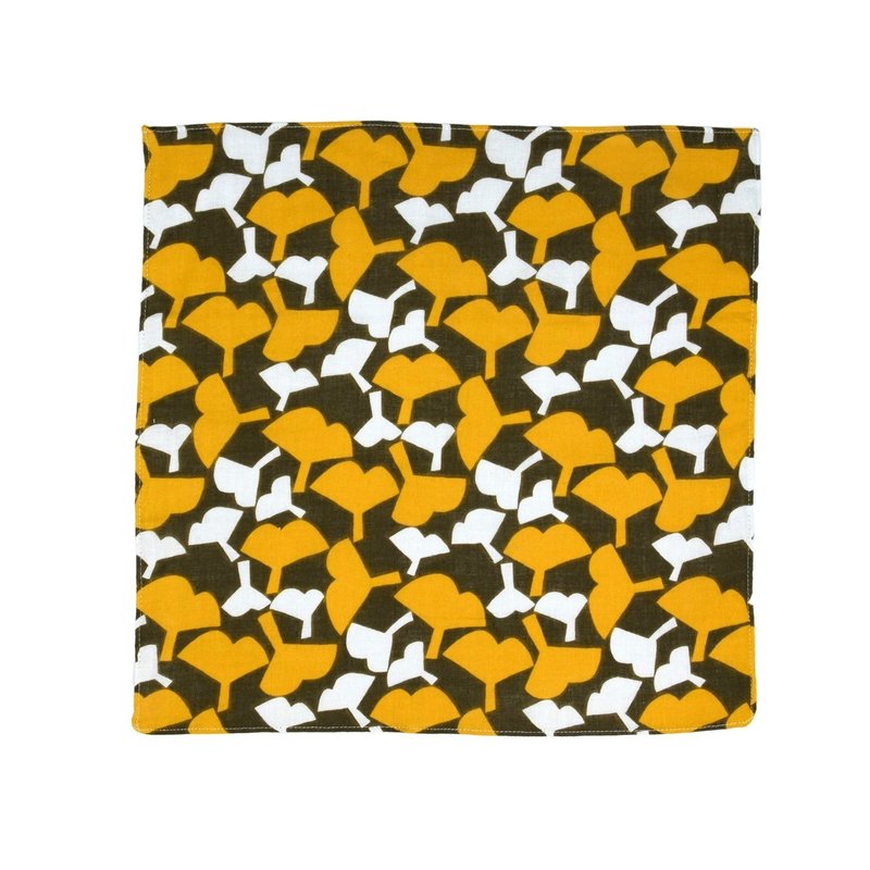 京都 双层纱布 手帕 日本制造 棉质 迷你毛巾 和风图案 时尚 可爱 - 毛巾浴巾 - 棉．麻 黄色