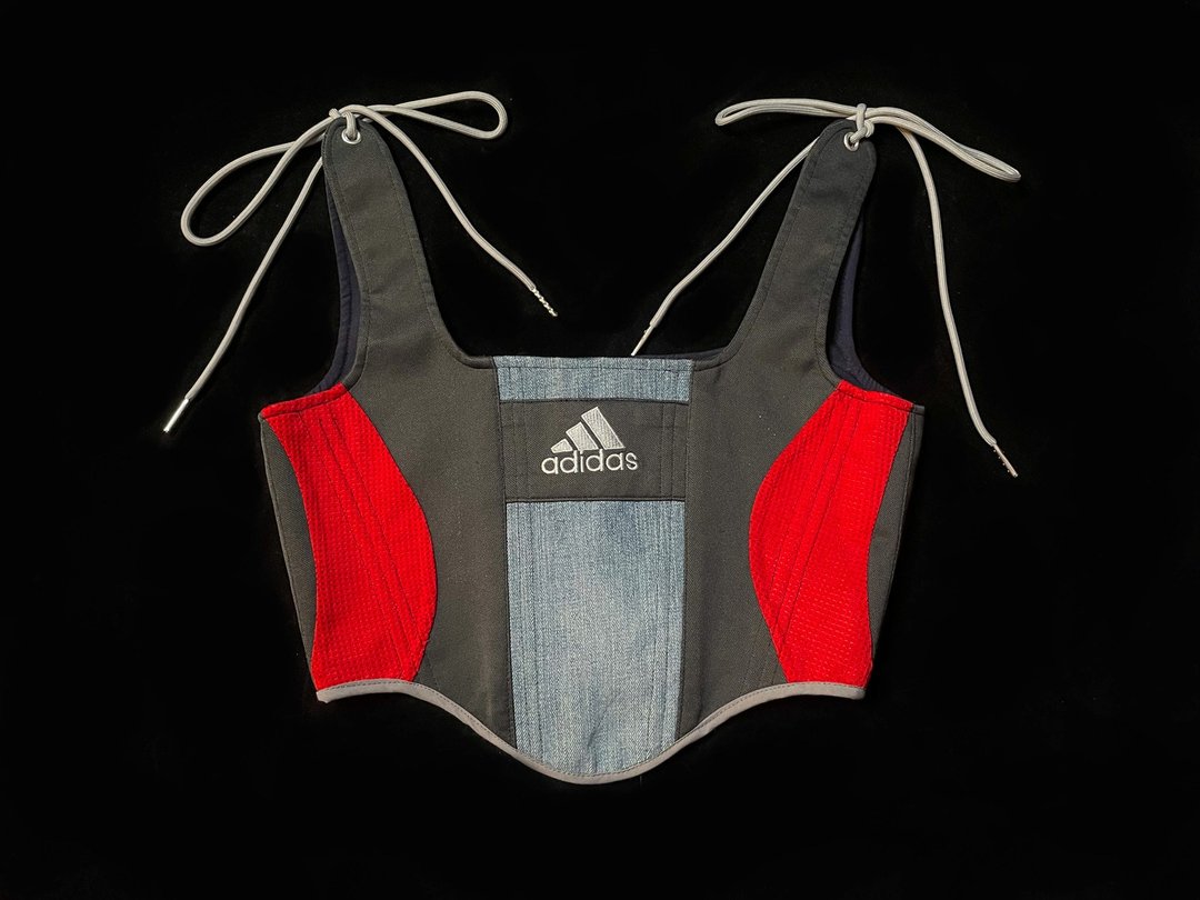 REGETHER 古着改制 sportswear 绑带马甲-Adidas - 女装背心 - 棉 蓝色