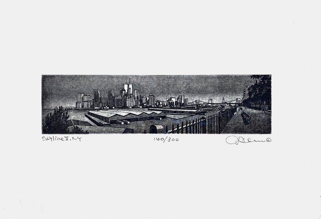 限量版 - 纽约城市版画 - SKYLINE V,NY - 140/300 - 海报/装饰画/版画 - 纸 白色