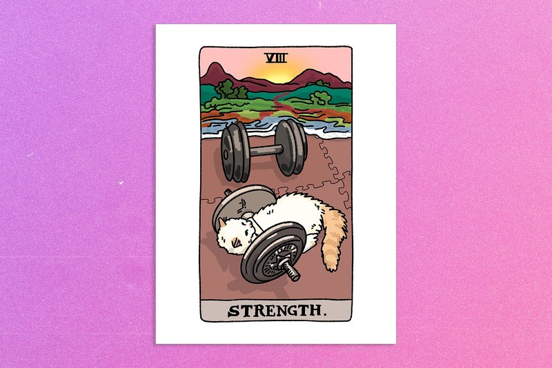 Strength Cat Weight Lifting Meme Poster Poster - 海报/装饰画/版画 - 纸 