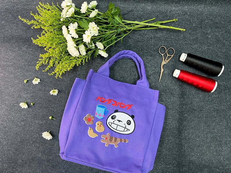 【熊猫家族】 x AT studio 设计款电绣午餐袋 | 熊猫美食款 - 手提包/手提袋 - 其他材质 