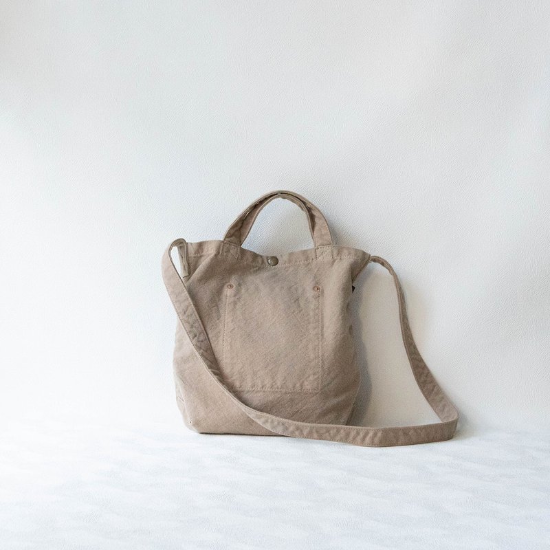Tote Bag S [Beige] (VC-1) - 手提包/手提袋 - 棉．麻 卡其色