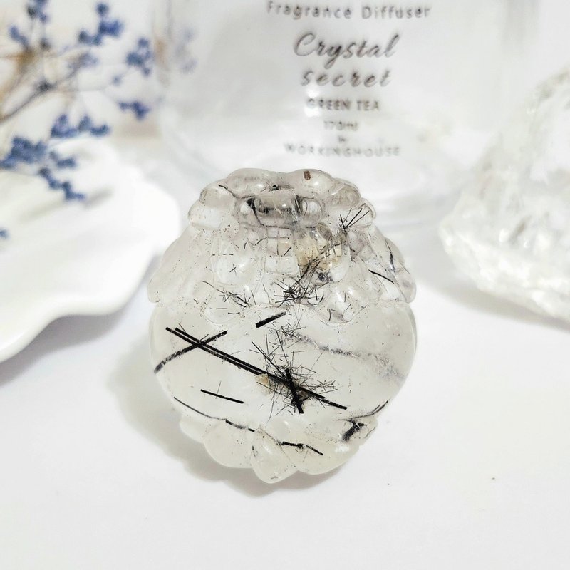 透体黑发晶龙龟 - 摆饰 - 水晶 黑色