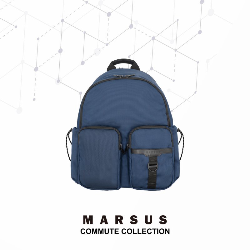 MARSUS COMMUTE BACKPACK 尼龙百搭防泼水后背包 双色 - 后背包/双肩包 - 聚酯纤维 蓝色