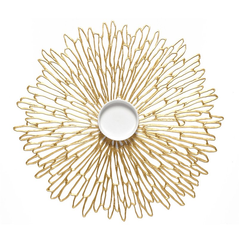 盛开 Bloom 圆形餐垫 36 × 39 cm(三色可选) - 餐垫/桌巾 - 塑料 金色