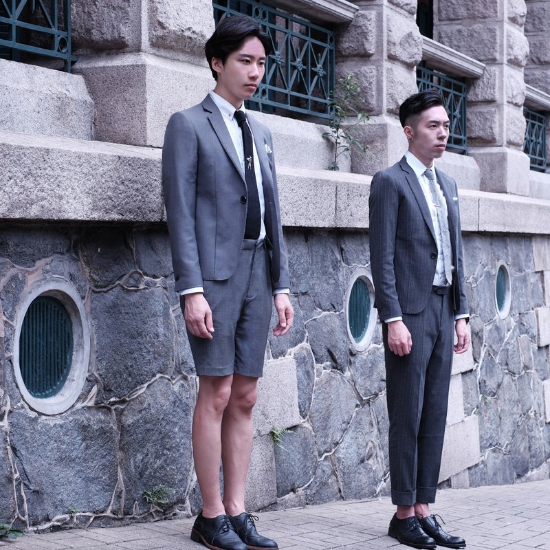 HIATUS 雾灰色 西装套装 - 男装外套 - 羊毛 灰色