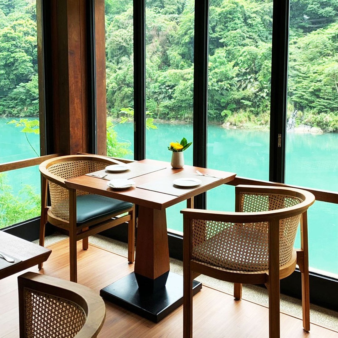 实木原木餐椅 肯尼柚木天然藤编 皮革坐垫 餐厅咖啡厅设计感 - 椅子/沙发 - 木头 咖啡色