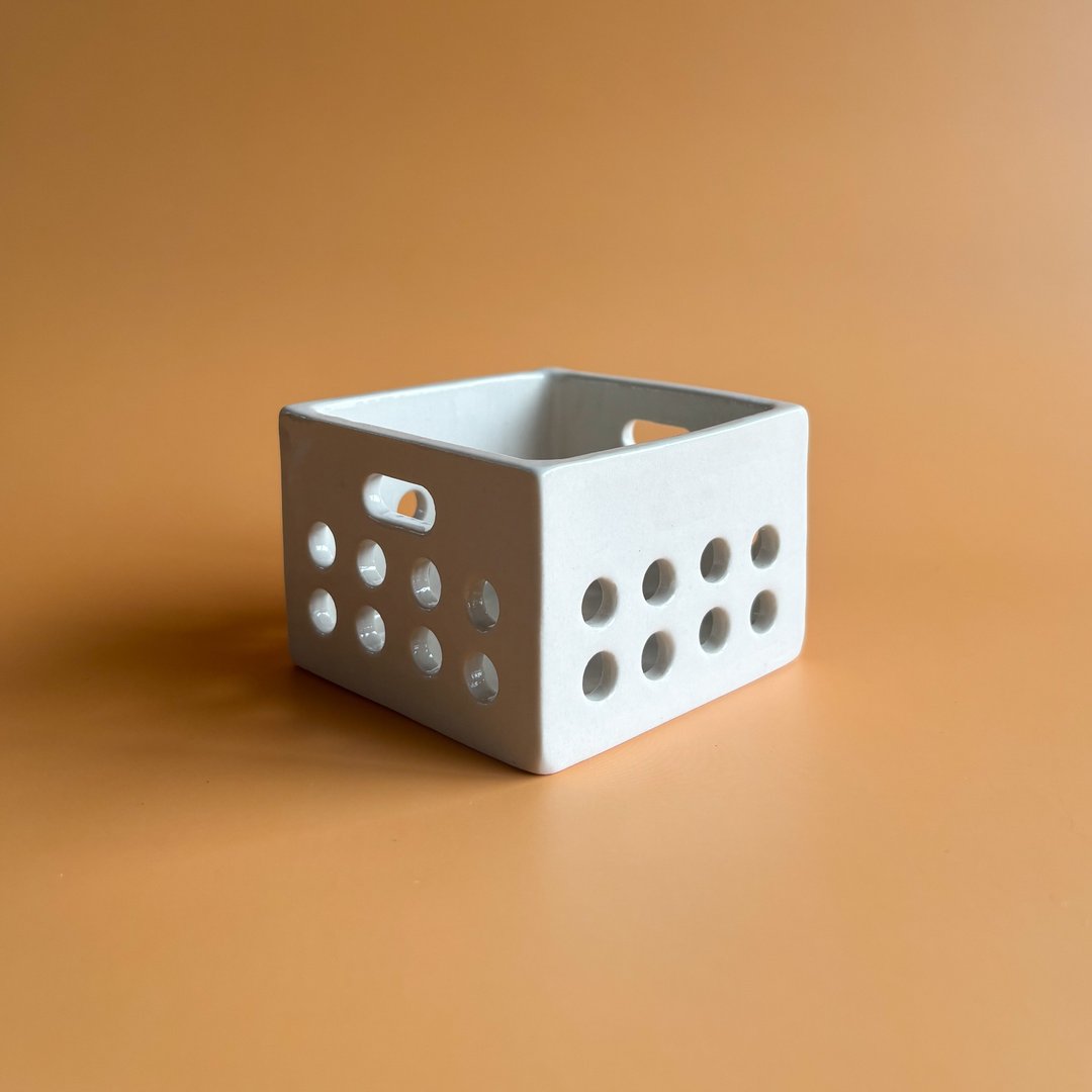 陶瓷白色板条箱 - 花瓶/陶器 - 陶 白色