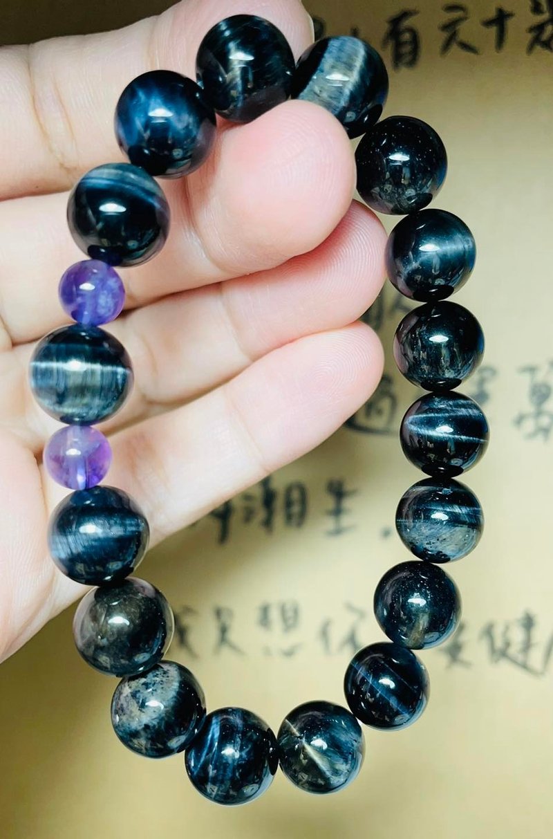 蓦然(手环系列)蓝虎眼10mm--心想事成 - 手链/手环 - 水晶 蓝色
