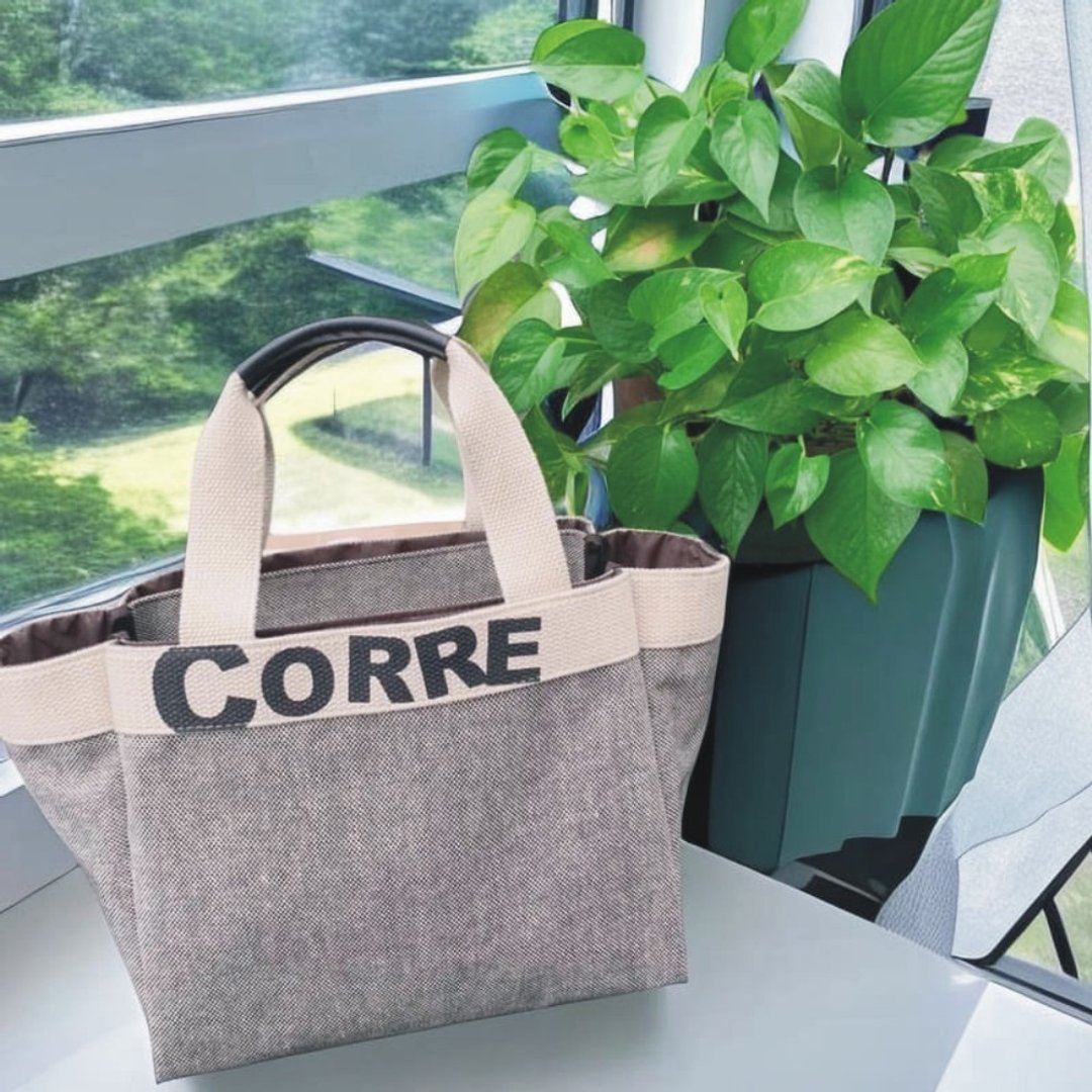 CORRE【LI072】亚麻轻量托特包 - 侧背包/斜挎包 - 棉 灰色