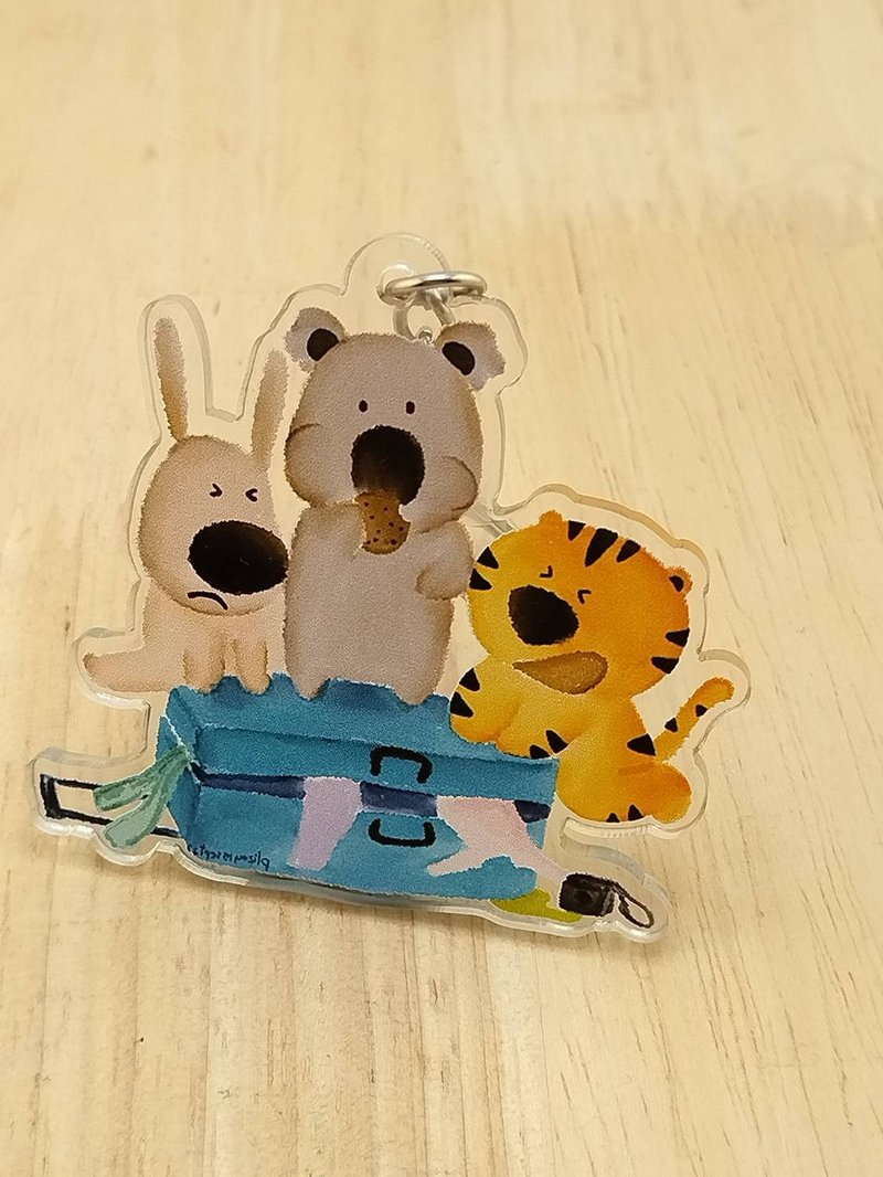 认真三傻钥匙圈 鲁伊 卡颂 波 收拾行李 - 钥匙链/钥匙包 - 压克力 多色