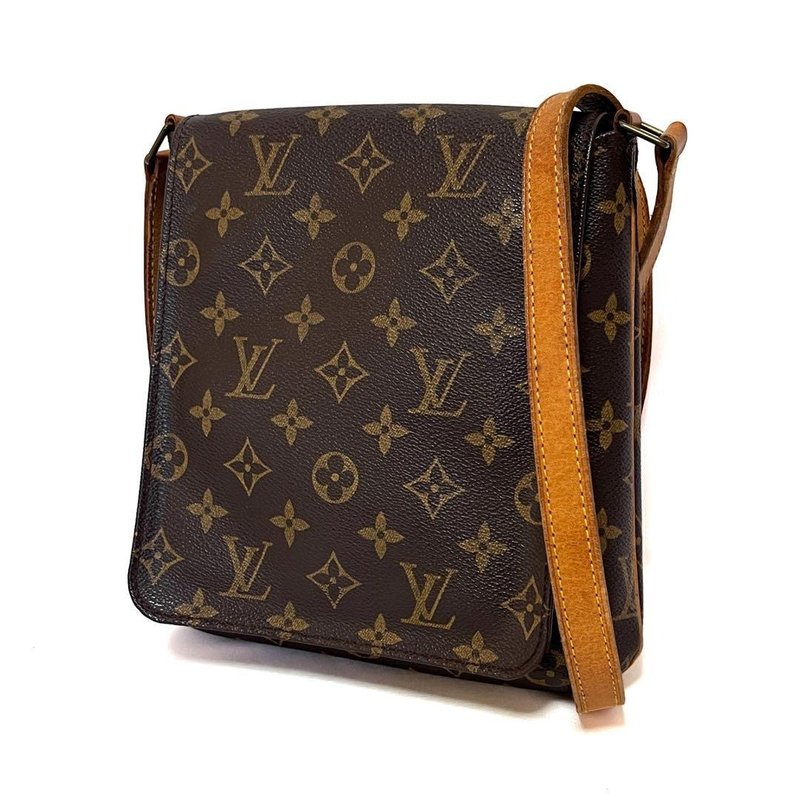 正品 Louis Vuitton 路易威登 Musette Salsa Long 肩背包 Monogram M51387 二手 - 侧背包/斜挎包 - 其他材质 咖啡色