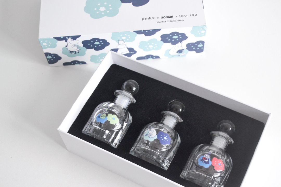 【Pinkoi x Moomin x SOU・SOU】mini迷你扩香礼盒3入 | 期间限定 - 蜡烛/烛台 - 玻璃 多色